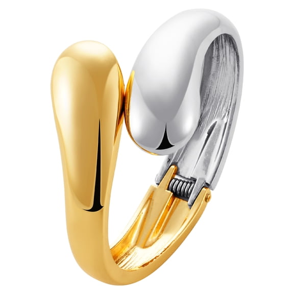 Fashion this season F&S Gold and Silver Bracelets for Women Chunky Waterdrop Cuff Bangle Stackable Gift