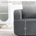 thumbnail image 6 of Fumahaus Oversized Swivel Accent Barrel Chair, Upholstered Round Living Room Chairs, Comfy Deep Seat Sofa Chair with Metal Base, Armchair for Living Room, Club, Reading, Bedrooms (Dark Grey), 6 of 10