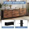 thumbnail image 5 of edx 9 Drawer Dresser for Bedroom, 63" Fabric Chest, TV Stand for 65, 70, 75 inch TV, Wide Storage Organizer for Closet, Hallway & Living Room, Rust, 5 of 8