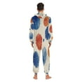 thumbnail image 7 of 1 Piece Adult Onesie Pajamas Cozy & Loose-Fit Sleepsuit Loungewear with Pockets Blue Splashes Artistic Pattern Large, 7 of 7