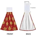 thumbnail image 4 of SKYSONIC 2 PCS Hanging Hand Towels,Christmas Gingerbread Cookies Red Hand Dry Towels for Kitchen & Bathroom,Hanging Towel Set with Hanging Loop, 12"x17", 4 of 6