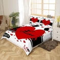 thumbnail image 2 of Yibo Valentines Day Red Bicycle Duvet Cover - Premium Polyester Duvet Cover with Zipper Closure, 3 Piece Set, Includes 1 Duvet Cover and 2 Pillow Cases, No Comforter, 2 of 6