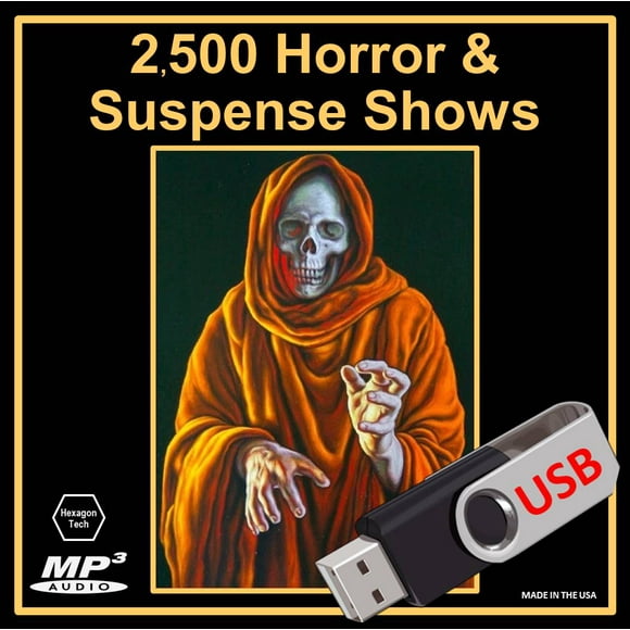 Collection of 2,500 Best Old Time Radio Horror & Suspense Shows in MP3 [USB Flash Drive]