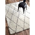 thumbnail image 3 of Nuloom 5' x 7' Hand Made Marrakech Shag Rug in Ivory, 3 of 5