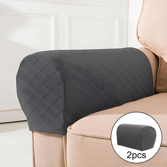 LAMIRO 2 Sets of Sofa Armrest Covers,Armrest Pads for Sofa Arm Couch. Adjustable Grey