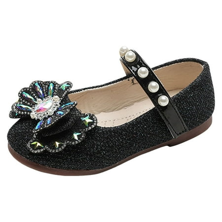 

HMOONORY Girls Sandals Fashionable New Pattern Bow Decoration Cute Flat Bottom Lightweight Comfortable Princess Shoes