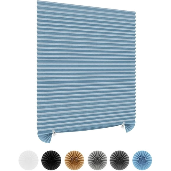 Window Blinds Cordless No Drill Cut to Size Clip On Stick On Self Adhesive Temporary Blinds, Pleated Paper Blinds for Windows Doors Shades for Home Nursery Bedroom Kitchen Bathroom