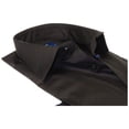 thumbnail image 6 of Men 100% Sateen Cotton Shirt Manschett Quesste Turkey Slim Fit 4010-08 Black, 6 of 7
