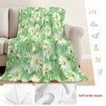 thumbnail image 5 of Green Daisy Floral Blanket Soft Cozy Warm Throw Blanket for Couch, Plush Fuzzy Flannel Fleece Blankets for Sofa, Spring Watercolor Flower Leaf Plant Bed Blankets Lightweight Gifts for Women, 30"x40", 5 of 9