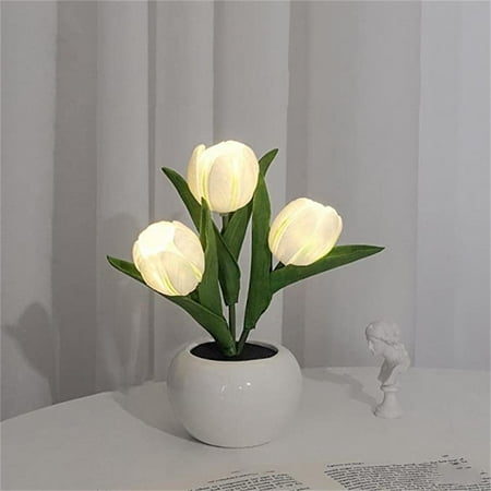 

Tulip Lamp Lights Table Lamp Desk Lamp Battery/Rechargeable Led Simulation Tulip Night Light with Vase Mothers Day Flowers Gifts