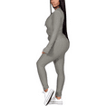thumbnail image 2 of Akmipoem Womens 2 Piece Tracksuit Set Full Zipper Front Jacket Leggings Workout Outfit Sweatsuit, 2 of 6
