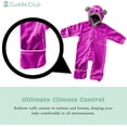 thumbnail image 3 of Cuddle Club One Piece Romper Hooded Fleece Onesie Jumper for Baby, Bear Purple 2T, 3 of 6