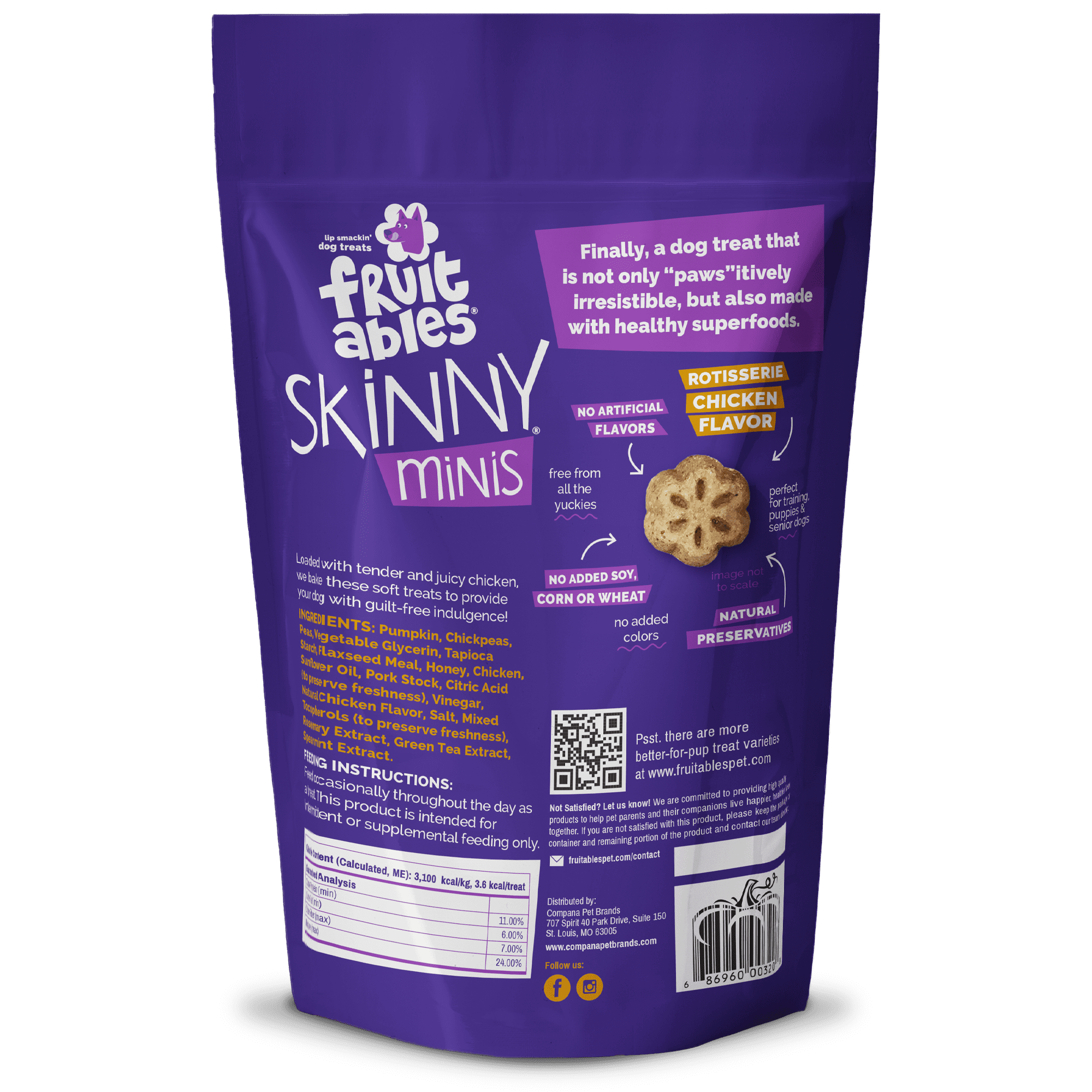小物 dietpusherslimskin Fruitables Skinny Minis Rotisserie Chicken Treats for Dogs 16oz