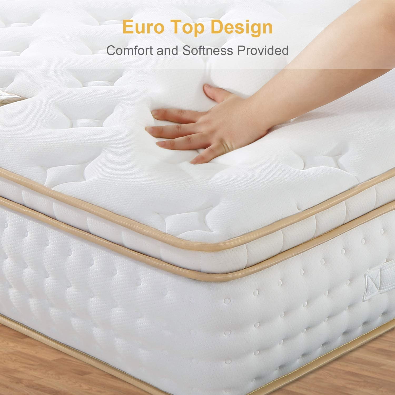 BedStory 12 & 10 Inch Gel Infused Memory Foam Hybrid Mattress Pocket Coils Bed 