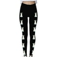 thumbnail image 4 of DDAPJ pyju Easter Leggings for Women Cute Bunny Graphic Casual Skinny Pants Egg Hunt Themed Printed Yoga Pants Novelty Holiday Tights Black#2 XXL, 4 of 6