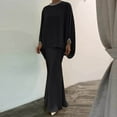 thumbnail image 2 of fatyb Womens 2 Piece Outfits Maxi Skirt Set Long Sleeve Top Matching Long Skirts Elegant Party Formal Sets, 2 of 6