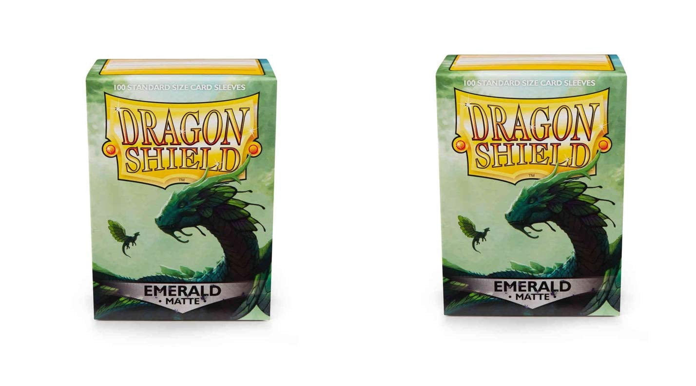 2 Packs Dragon Shield Matte Emerald Standard Size 100 ct Card Sleeves Value Bundle!