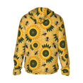 thumbnail image 3 of Balery Bees and Sunflowers Men's Women's UPF 50+ Sun Protection Lightweight Hoodie Performance Long Sleeve Shirt for Fishing Running-Medium, 3 of 9
