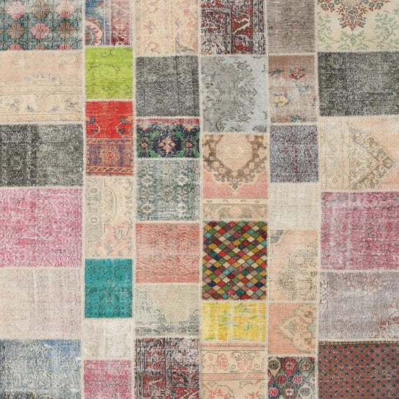 Ahgly Company Machine Washable Indoor Square Contemporary Dark Almond Brown Area Rugs, 5' Square