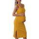 thumbnail image 3 of Ekouaer Women's Maternity Dress Rib Knit Sleeveless Tank Side Slit Bodycon Dresses Pregnancy Clothes S-XXL, 3 of 5