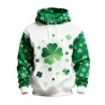 thumbnail image 4 of IWRICH St. Patrick's Day Hoodies for Men Clover Graphic Pullover Tees Irish American Flag Shamrock Casual Hooded Sweatshirt 05-White XXL, 4 of 4