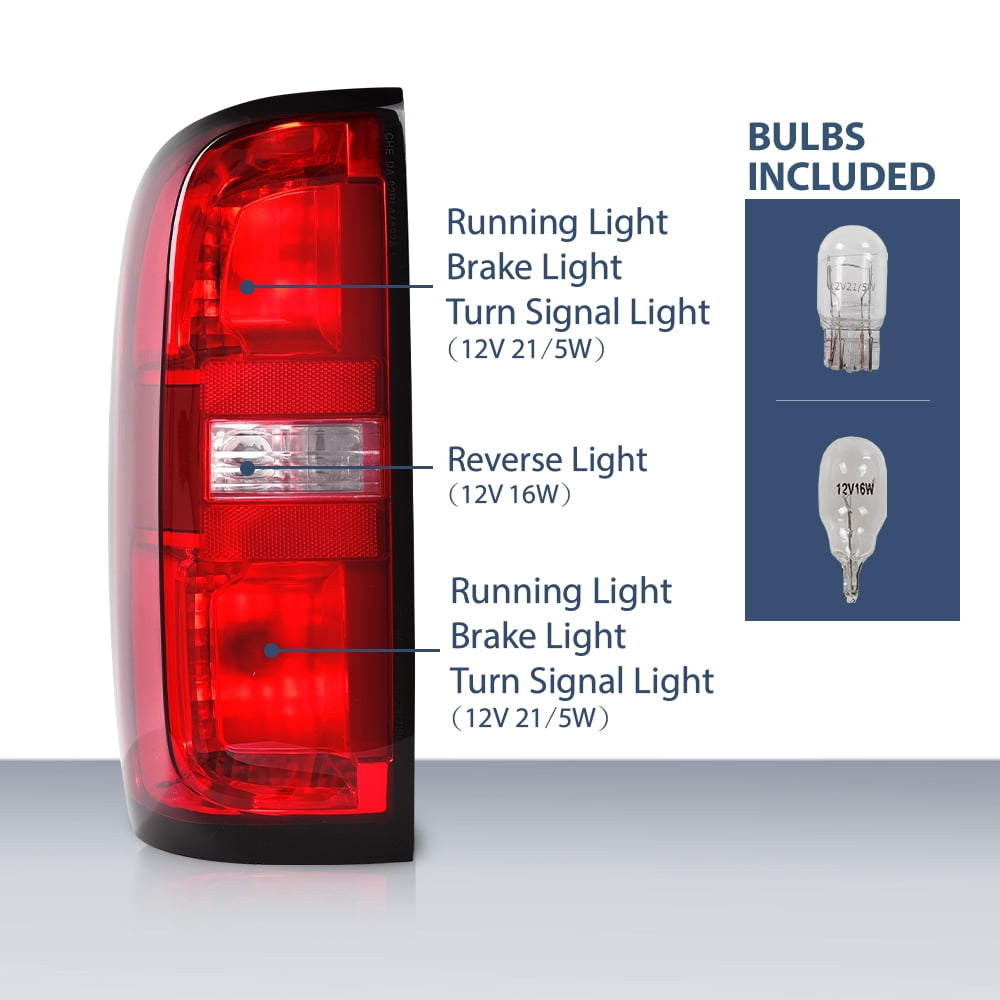 PIT66 Tail Lights w/Bulbs Left and Right Fit for Chevy Colorado 2015-2022 Fit for 4-Door Crew Cab and 4-Door Extended Cab Only