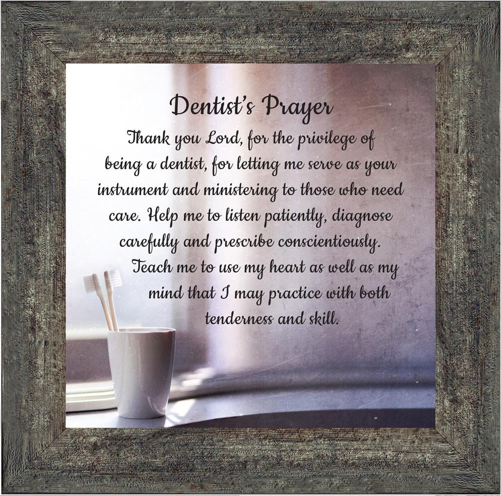 Framed Dentist's Prayer, Dentist Gift or Dentistry Office Decor, Dental