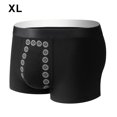 thumbnail image 3 of Qarigey Pantalón enérgico de terapia magnética de poliéster para hombre, tela transpirable sexy, fácil de limpiar y a la moda Ropa interior Negro SG, 3 of 6