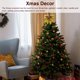 thumbnail image 5 of Adorno de lazo de Navidad con purpurina, conos de lentejuelas brillantes, corbata de hojas, decoración artística para fiestas, decoración de puertas al aire libre, 5 piezas doradas Advancent HA009474-02, 5 of 6
