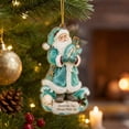 thumbnail image 6 of Clearance! Coastal Santa Message Bottle Acrylic Christmas Ornament, Hanging Christmas Decorations Outdoor Indoor, Nautical Seashell Xmas Keepsake Gift for Christmas Tree & Wreath Decor, 6 of 8