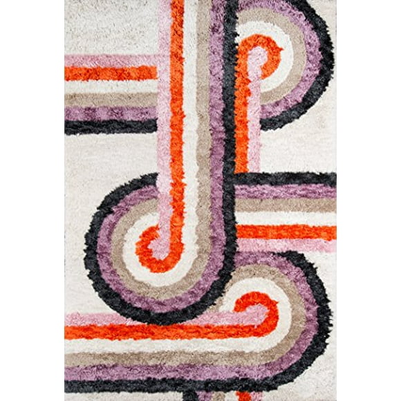 Novogratz Retro Collection Turnstyle Shag Area Rug, 2` X 3`, Lavender