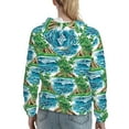 thumbnail image 7 of Fotbe Hawaii Palms Pattern Womens Long Sleeve Hoodie, Pullover Hooded Sweatshirt, Kangaroo Pocket Hoodie with Eye-catching Drawstrings-Medium, 7 of 7