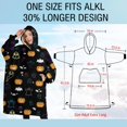 thumbnail image 4 of Oversized Wearable Blanket Hoodie,Halloween Black Colorful Ghosts and Pumpkins Sherpa Blanket Hoodie with Super Pockets,Super Warm Fuzzy Pullover for Women & Men, 4 of 6
