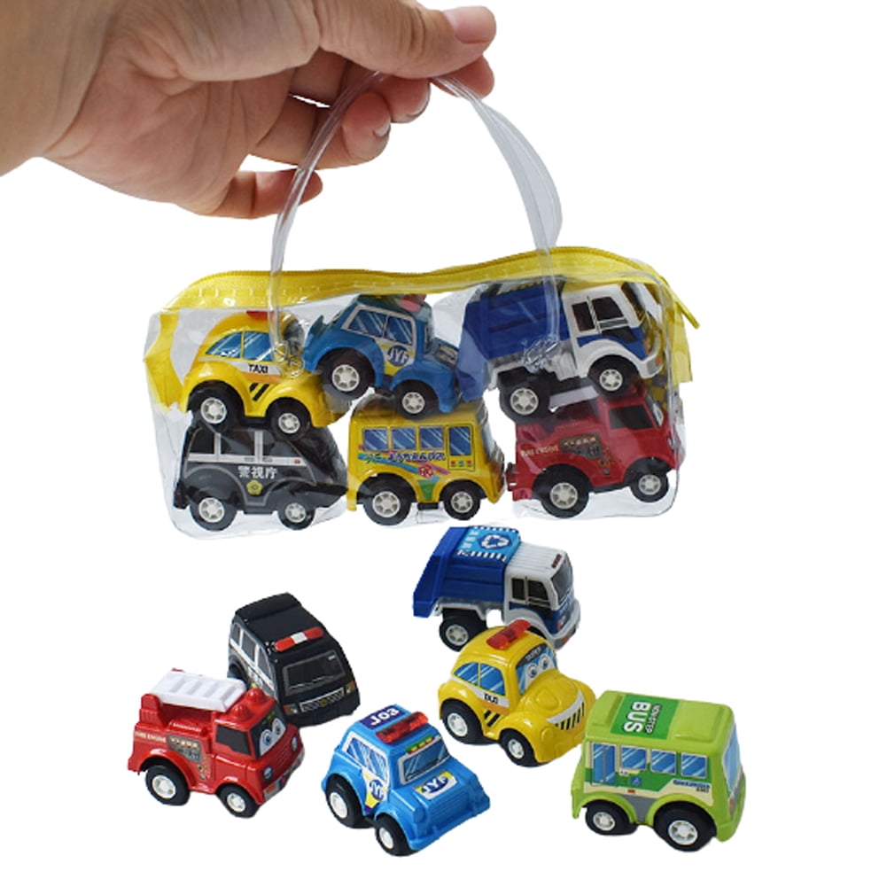 6Pcs Truck Vehicle Mini Pull Back Car Model Kids Children Engineering Toy Gift A