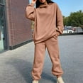 thumbnail image 5 of Baqcunre Women's Solid Color Hooded Sweater Suit Oversized Loose Matching Suit,Size S-XL,Sweat Set for Women,Two Piece Sets for Women,Winter Outfits for Women,Fall Outfits Women Trendy,Coffee, 5 of 7