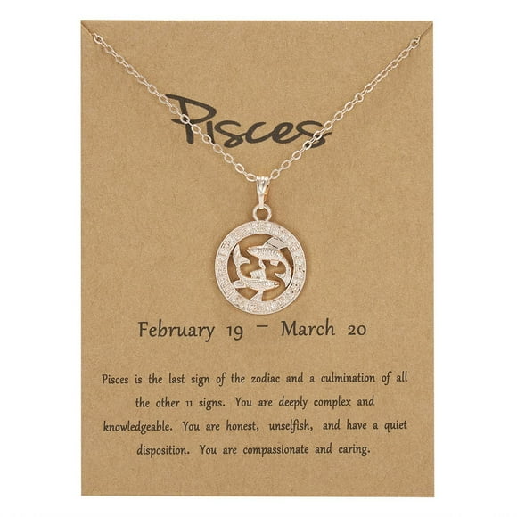 UP to 65% Off SMihono Necklaces for Women Twelve Constellation Pendant Elegant Gold Tone Chain Necklaces Letter Horoscope