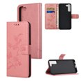 thumbnail image 1 of Nalacover Wallet Case for Samsung Galaxy S23, Stylish Flowers Embossed Pattern Premium PU Leather Flip Folio Cover with Card Slots Holder Magnetic Clasp Kickstand Soft TPU Anti-Drop Case,Pink, 1 of 6