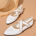 thumbnail image 4 of Domuza Mary Jane Shoes for Women Slip on Dressy Ballet Shoes for Women New Vintage Non-Slip Shoes for Casual Work Office White 7.5（EU-39）, 4 of 7