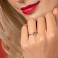 thumbnail image 4 of Gem Stone King 14K White Gold White Created Sapphire Solitaire Engagement Ring for Women (0.25 Cttw, Round 4MM, Gemstone September Birthstone, Size 5), 4 of 5