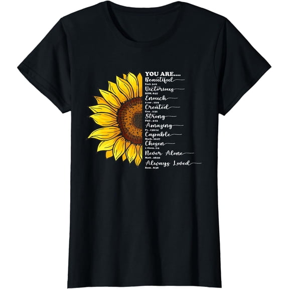 Sunflower Christian Religious Thankful Grateful Blessed T-Shirt