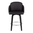 thumbnail image 4 of LumiSource Black Wood, Black PU, Chrome Dahlia Counter Stool - Set of 2, 4 of 8