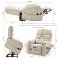 thumbnail image 3 of JUUXO Power Lift Lay Flat Recliner with Wireless Charger, Cup Holder - Dual Motor Lift Chair for Big Tall, 3 of 8