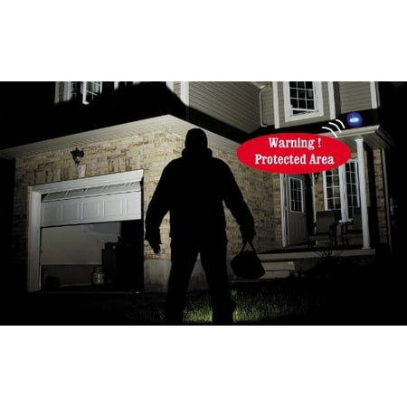 Motion Sensor Detector W Light Voice Alarm For Backyard Guard