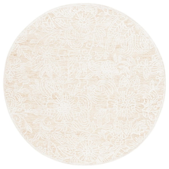 SAFAVIEH Precious Charla Quatrefoil Area Rug, Gold/Ivory, 6' x 6' Round