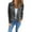 Dark Gray, variant on Women Suede Cropped Biker Jacket Long Sleeve Zipper Front Motocycle Style Outerwear for Fall Winter S Size Dark Gray