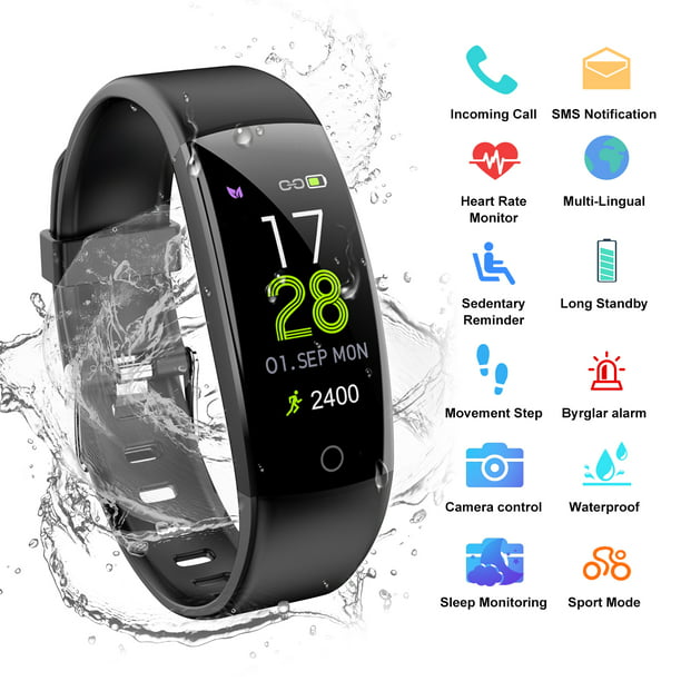AGPtEK V07 Waterproof Fitness Tracker Smart Wristband Heart Rate Monitor  OLED Display For IOS Android Smartphone