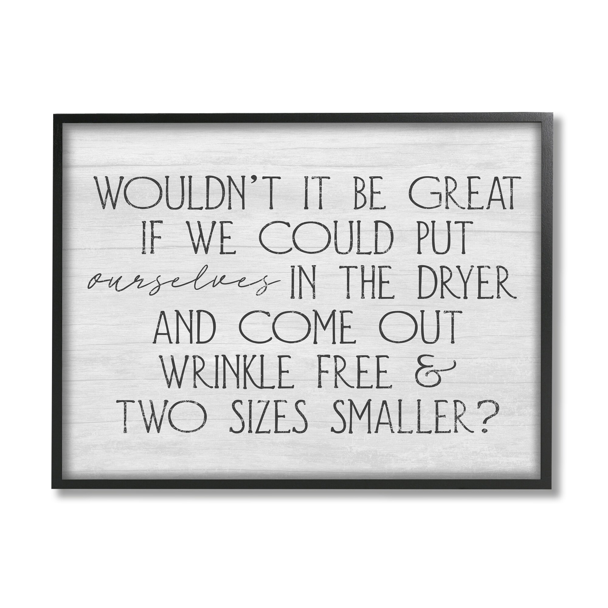 Stupell Industries Humorous Laundry Phrase Grainy Pattern Text Sign Graphic Art Black Framed Art Print Wall Art, Design by Daphne Polselli