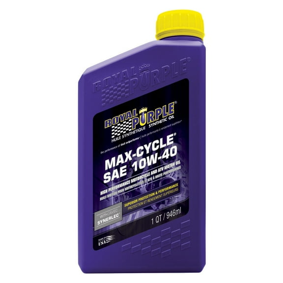 Royal Purple Max-Cycle High Performance Synthetic Motorcycle Engine Oil 10W-40, 1 qt