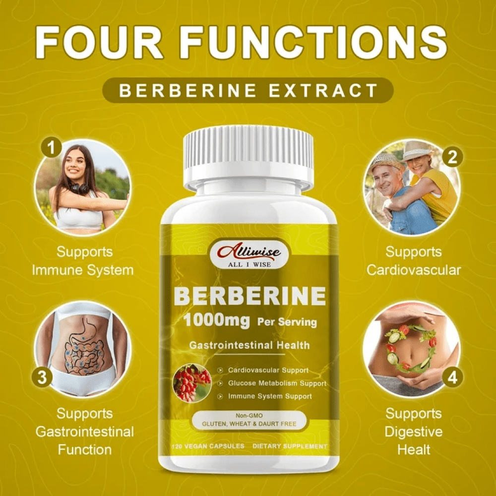 Berberine Supplement - 1000mg Berberine with Ceylon Cinnamon, Milk Thistle & Turmeric Extract, Organic Herbal Formula Support Gastrointestinal Function, Cardiovascular & Glucose Metabolism