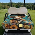 thumbnail image 3 of COEQINE All-Season Golf Cart Seat Protection, 4 Pockets Quilted Cover with Handle, Folds Like a Tote for Carry, Universal Fits Most 2-Seater Carts, Highland Cow Butterfly Floral, 3 of 8